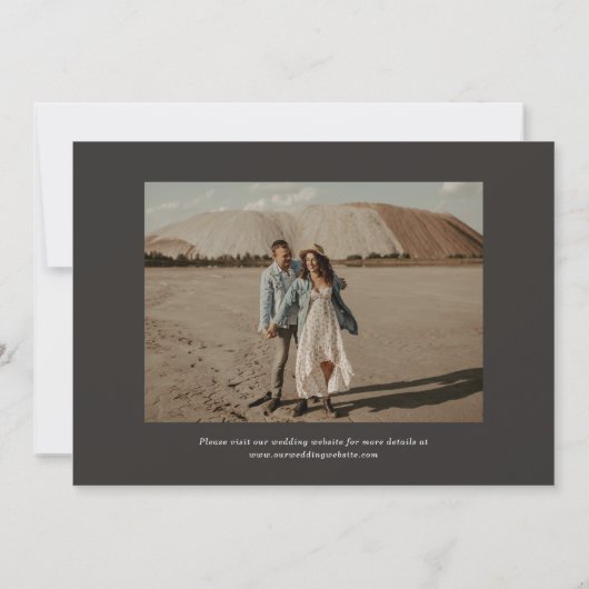 Houtskool Eenvoudig Modern Minimalistisch Vier Fot Save The Date (Achterkant)