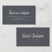 Houtskool eenvoudig script bruiloft website Voeg k Plaatskaartje (Voorkant / Achterkant)