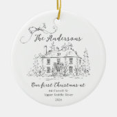 Houtskool Eerste Thuis Kerst Ornament (Voorkant)