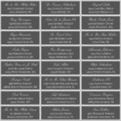 Houtskool Elegant Script 24 Bruiloft Gast Adres Sticker (Voorkant)