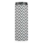 Houtskool en Aqua Chevron Monogram Thermosbeker (Achterkant)