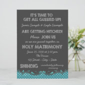 Houtskool en Blauwgroen Blue Chalkboard Country We Kaart (Staand voorkant)