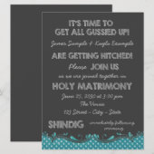 Houtskool en Blauwgroen Blue Chalkboard Country We Kaart (Voorkant / Achterkant)