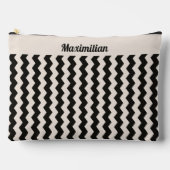 Houtskool en Cement Chevrons-GROTE Accessoire Pouc Etui (Voorkant)