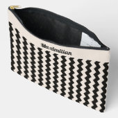Houtskool en Cement Chevrons-GROTE Accessoire Pouc Etui (Open)