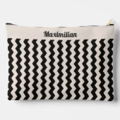 Houtskool en Cement Chevrons-GROTE Accessoire Pouc Etui (Achterkant)