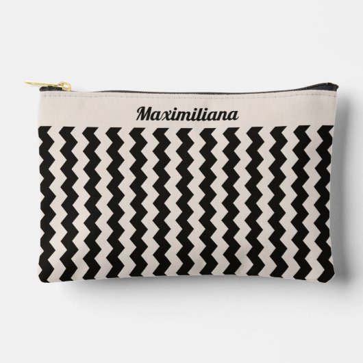 Houtskool en Cement Chevrons-KLEINE Accessoire Pou Etui (Voorkant)