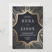 Houtskool en Faux goud Art Nouveau uitnodigen, Kaart (Voorkant)