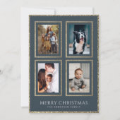 Houtskool en Goud Kerstfoto Collage Feestdagenkaart (Voorkant)