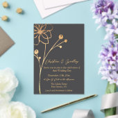 Houtskool en gouden bruiloft acryl uitnodigingen (Insitu (Huwelijk))