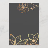 Houtskool en gouden bruiloft advieskaart (Achterkant)