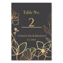 Houtskool en gouden bruiloft kaart