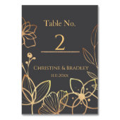 Houtskool en gouden bruiloft kaart (Achterkant)