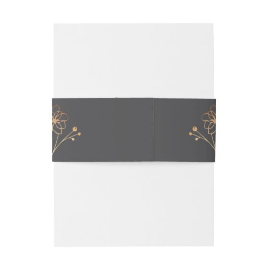 Houtskool en gouden bruiloft uitnodigingen wikkel (Achterkant Voorbeeld)