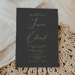 Houtskool en gouden folie bruiloft folie uitnodiging<br><div class="desc">Houtskool en Gold Foil Wedding Folie Invitation Bekijk bijpassende artikelen in Niche en nestwinkel</div>