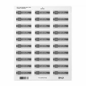 Houtskool en grijs Chevron Monogram Etiket (Full Sheet)