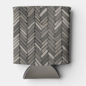 Houtskool en grijze visgraat Elegante geometrische Blikjeskoeler (Voorkant)