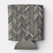 Houtskool en grijze visgraat Elegante geometrische Blikjeskoeler (Achterkant)