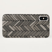 Houtskool en grijze visgraat Elegante geometrische Case-Mate iPhone Case (Achterkant (horizontaal))