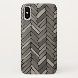 Houtskool en grijze visgraat Elegante geometrische Case-Mate iPhone Case