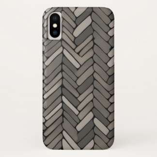 Houtskool en grijze visgraat Elegante geometrische Case-Mate iPhone Case