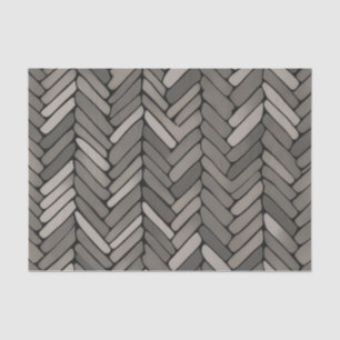 Houtskool en grijze visgraat Elegante geometrische Tissuepapier