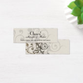 Houtskool en Ivoor Filigraan Bruiloft Drink Ticket Mini Visitekaartjes (Bureau)
