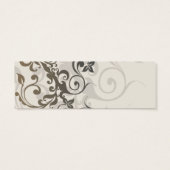 Houtskool en Ivoor Filigraan Bruiloft Drink Ticket Mini Visitekaartjes (Achterkant)