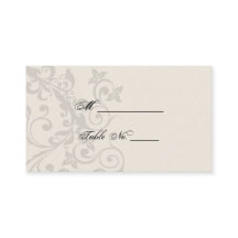 Houtskool en ivoor filigraan trouwplaats kaarten