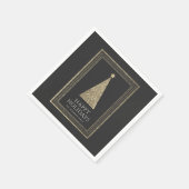 Houtskool en koper goud glitter kerstboom servet (Hoek)