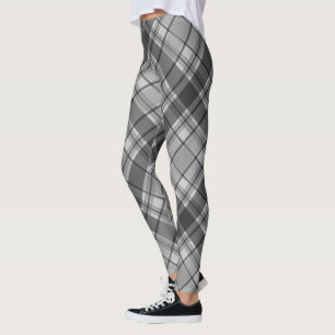 Houtskool en lichtgrijze plaid leggings