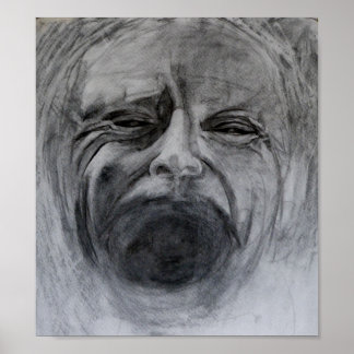 houtskool en potlood op papier poster