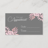 Houtskool en roze verfijnde afspraakkaart afsprakenkaartje (Voorkant)