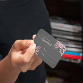 Houtskool en roze verfijnde afspraakkaart afsprakenkaartje