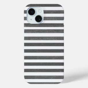 Houtskool en witte streep iPhone 15 case