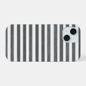 Houtskool en Witte Streep iPhone 15 Case (Achterkant horizontaal)