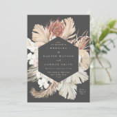 Houtskool Floral Pampas gedroogd gras tropisch Oer Kaart (Staand voorkant)