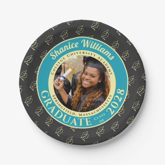 Houtskool Foto Modern Afsluitingsfeest Papieren Bordje (Voorkant)