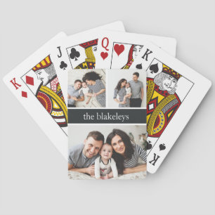 houtskool Gepersonaliseerde familienaam Foto Col Pokerkaarten