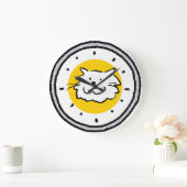 Houtskool getrokken stijl wijzerplaat met lachende grote klok (Huis)