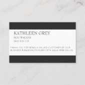 Houtskool Gold Paw Print Dog Walker Loyalty Kaart Visitekaartje (Achterkant)