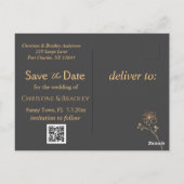 Houtskool & Goud Bewaar de datum Foto Briefkaart (Achterkant)