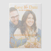 Houtskool & Goud Bewaar de Datum Vellum Uitnodigingen (Voorkant)