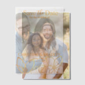 Houtskool & Goud Bewaar de Datum Vellum Uitnodigingen (Offset (Koppel))