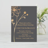 Houtskool & Goud Foto QR Code Huwelijksrepetitie Kaart (Staand voorkant)