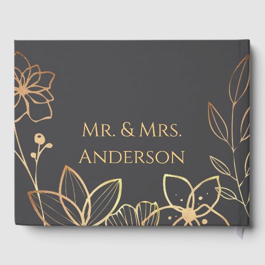 Houtskool & Goud gastenboek (Achterkant)