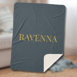 Houtskool Goud Naam Gepersonaliseerd Aangepast Lux Sherpa Deken