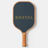 Houtskool Goud Naam Persoonlijk Aangepast Luxe Cad Pickleball Paddle (Voorkant)