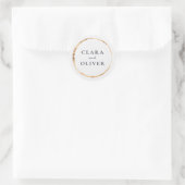 Houtskool Goud Provence Monogram Huwelijksenvelop Ronde Sticker (Tas)