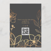 Houtskool & Goud QR Code Huwelijk Informatiekaartje (Achterkant)